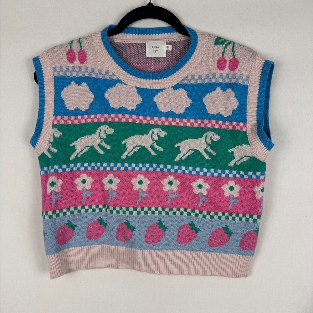 Luna Ivy Colorful Sleeveless Sweater Vest